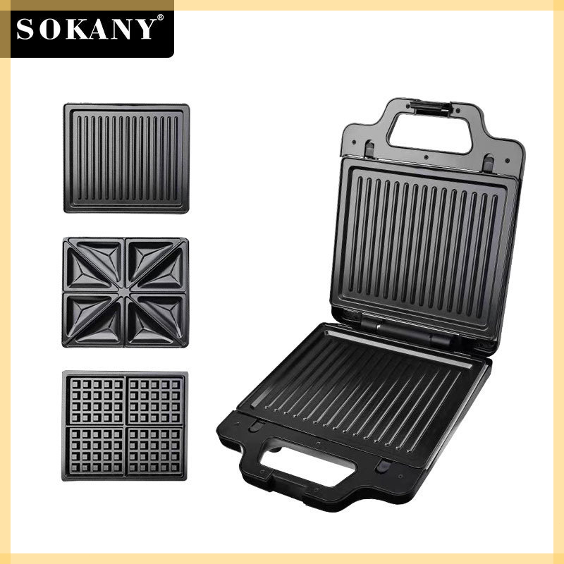 Máy Làm Bánh Kẹp Máy Làm Bánh Sandwich Tiện Dụng 3 in 1- SOKANY 852