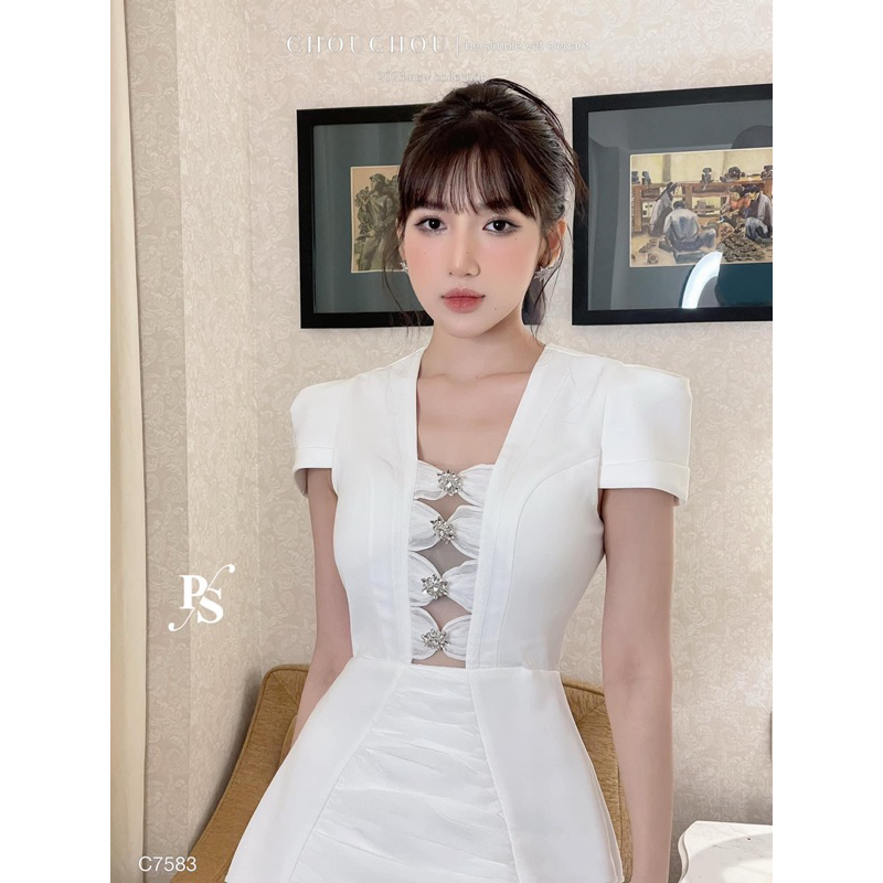 Váy xinh kèm 4 tag nơ đá siêu xinh