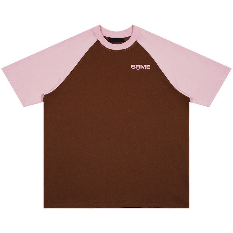 Áo Baby Tee tay phối hồng form rộng,Áo thun Nữ chất cotton tay lỡ phong cách Ulzzang