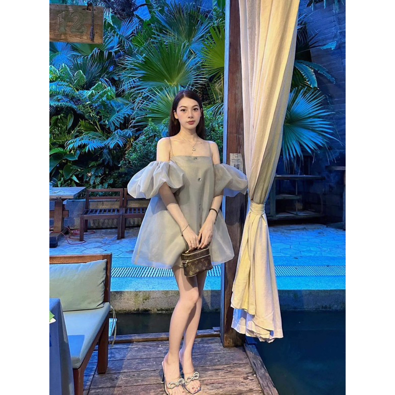 Váy Tay phồng trễ vai