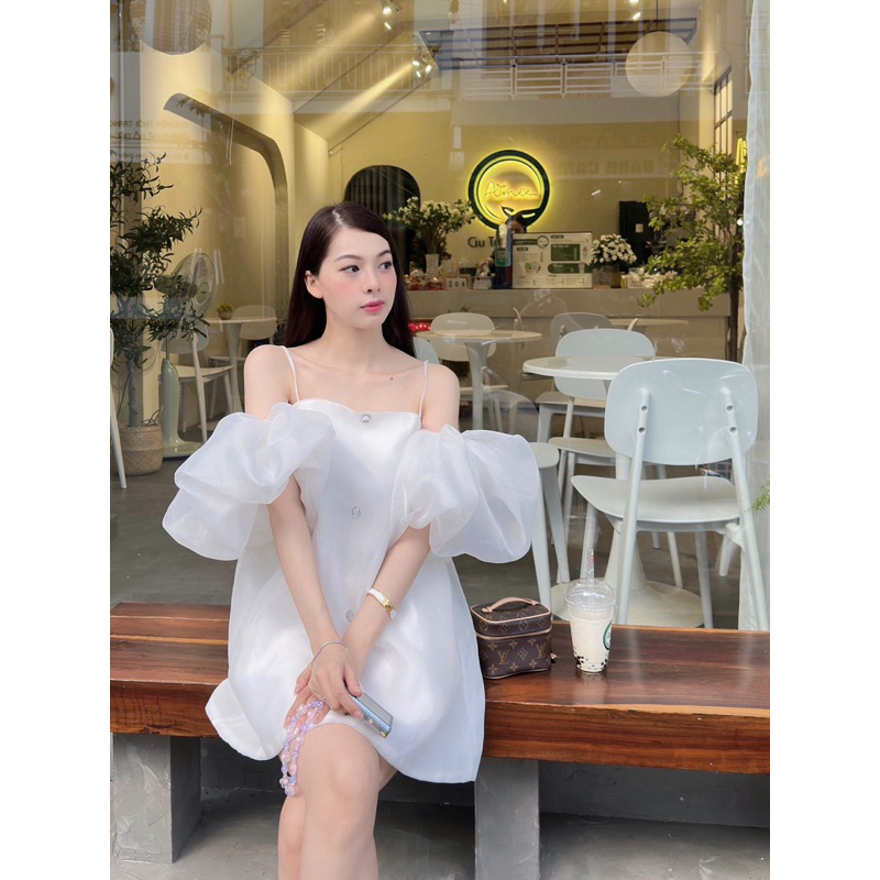 Váy Tay phồng trễ vai