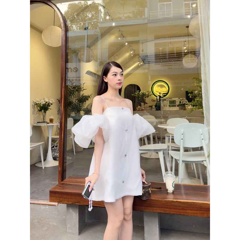 Váy Tay phồng trễ vai