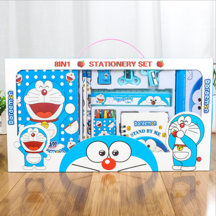Bộ dụng cụ học tập, set học tập 10 món kèm hộp đựng bút dễ thương cho bé