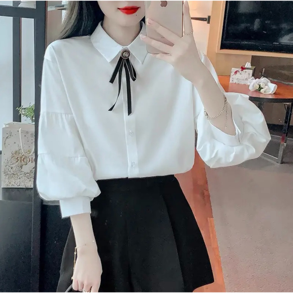 A187-Tặng kèm nơ áo tay dài phồng Md