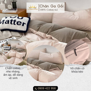 Bộ chăn ga gối 4 món Cotton Tici màu Cafe Nhạt AL2-2 mềm mại đẹp nhiều sự lựa chọn, đầy đủ kích thước vuaremcuagiasi