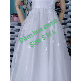 ĐẦM LƯỚI CÚP ĐÍNH HOA NỔI 3D ( ảnh thật )