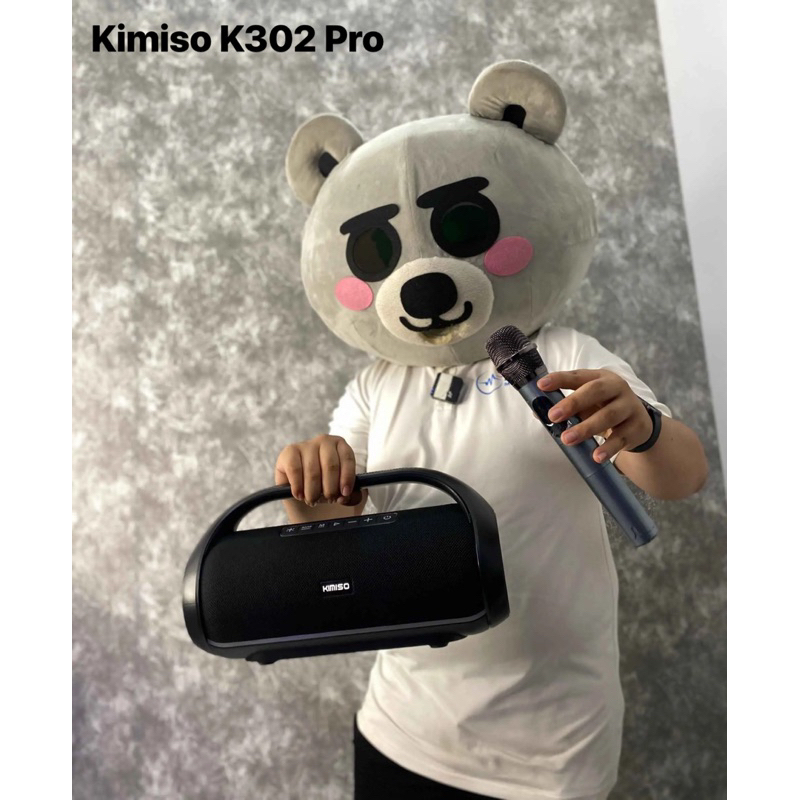 Loa bluetooth KIMISO K302 Pro kèm 2 micro karaoke không dây