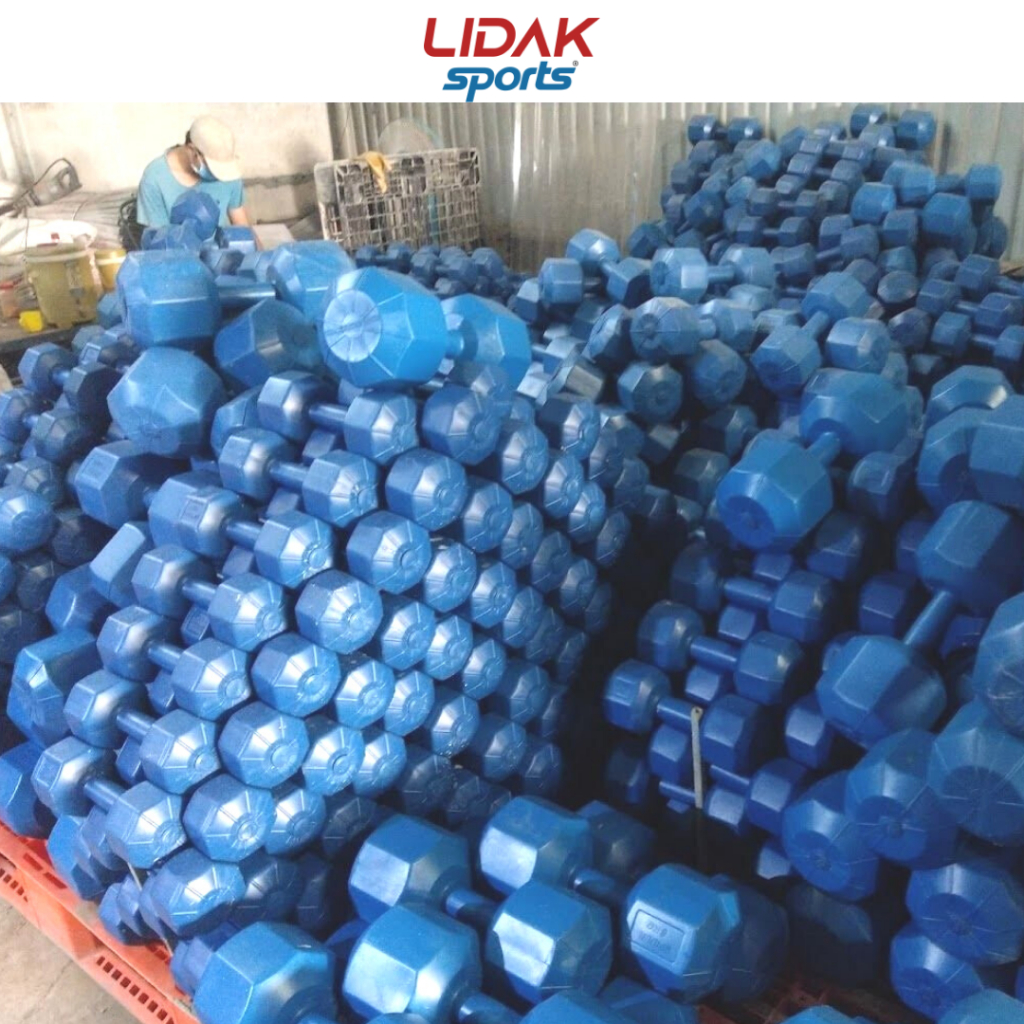 Tạ nhựa 5kg Lidak tập gym tại nhà có lõi thép chống gãy - LIDAK SPORT