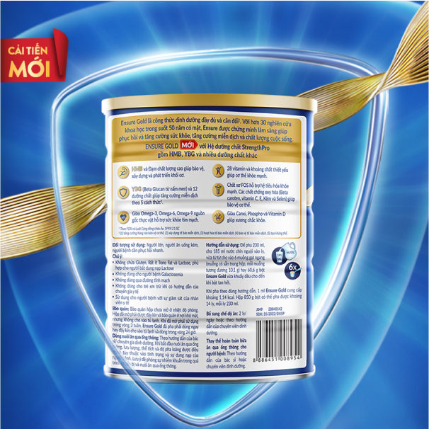 Sữa bột Ensure Gold Abbott (HMB) hương Lúa mạch 850g