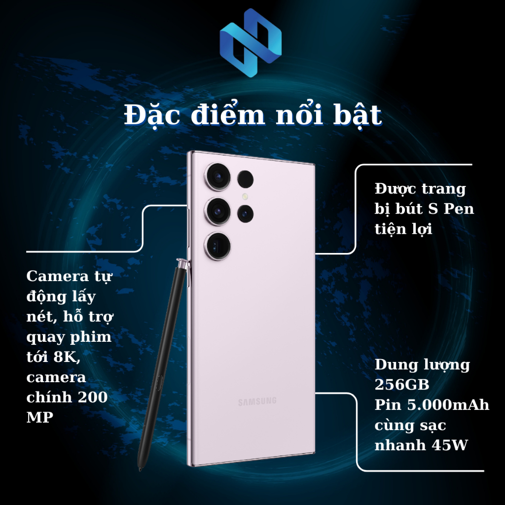Điện Thoại Samsung Galaxy S23 Ultra 256GB Chính Hãng Dung Lượng Lớn Độ Phân Giải FullHD+ Camera Sắc Nét