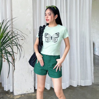 Áo Thun Butterfly Croptop - Freesize