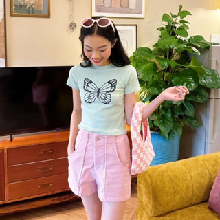 Áo Thun Butterfly Croptop - Freesize