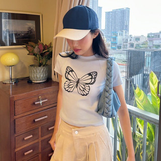 Áo Thun Butterfly Croptop - Freesize
