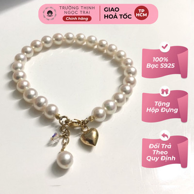 Vòng Tay Ngọc Trai Biển Akoya Bạc 925 Mạ Vàng Sang Trọng - Ngọc Trai Trường Thịnh