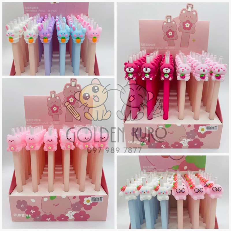 BÚT CHÌ BẤM THÂN ĐỤC NHÁM HÌNH GẤU DÂU - THỎ