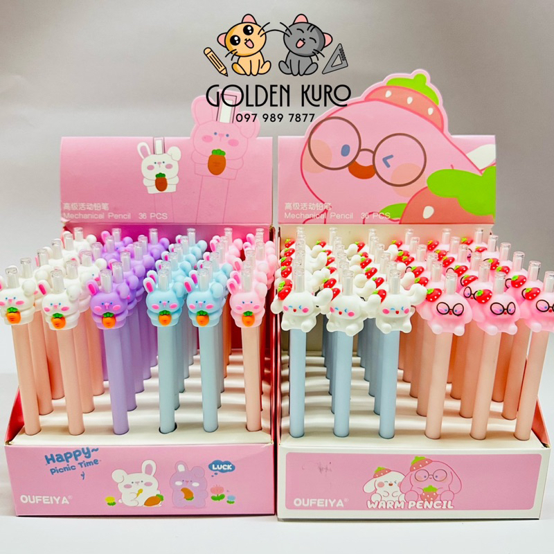 BÚT CHÌ BẤM THÂN ĐỤC NHÁM HÌNH GẤU DÂU - THỎ