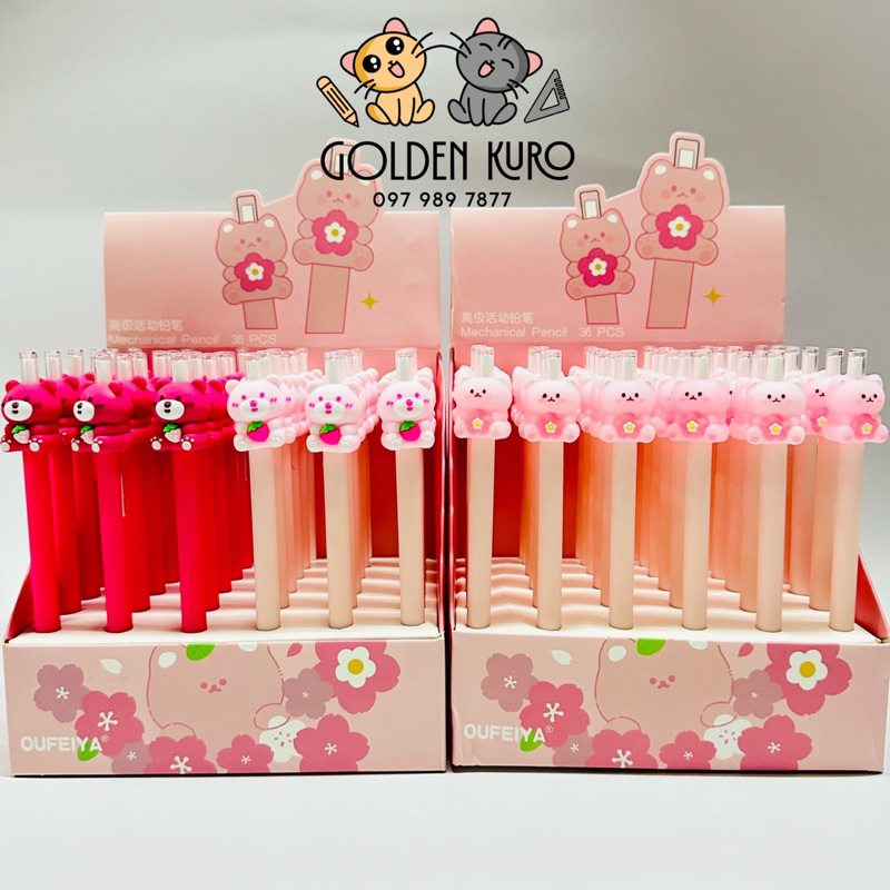 BÚT CHÌ BẤM THÂN ĐỤC NHÁM HÌNH GẤU DÂU - THỎ