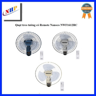 Quạt treo tường có remote nanoco nwf1612rc