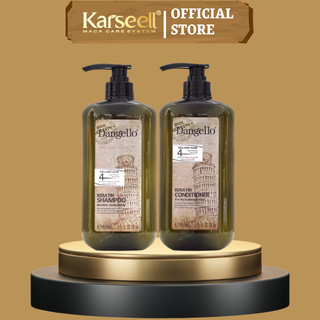 Dầu gội dầu xả keratin Dangello 800ml * 2 Phục hồi tóc kiềm dầu siêu mềm mượt