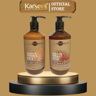 Dầu Gội Xả Keratin LAMBOR 1000ml * 2 Kiềm Dầu Sạch Gàu, Ngứa, Phục Hồi Tóc Khô Xơ, Hư Tổn Nặng