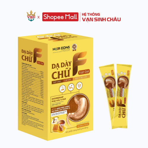 Gel uống hỗ trợ giảm đau dạ dày Hoa Đông Dạ Dày Chữ F Fast Gel hộp 15 gói x15 ml