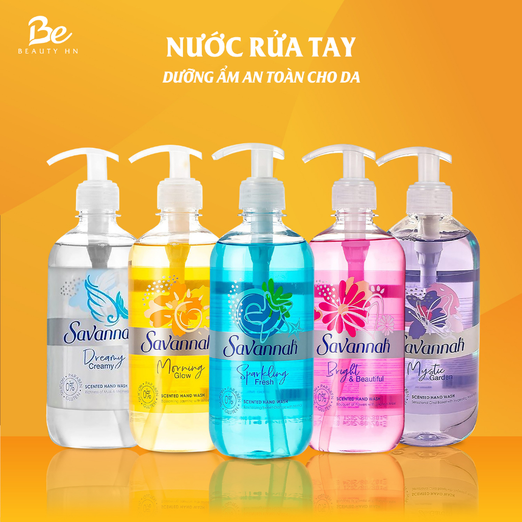 Nước rửa tay dưỡng da Savannah dành cho da nhạy cảm không làm khô da 500ml