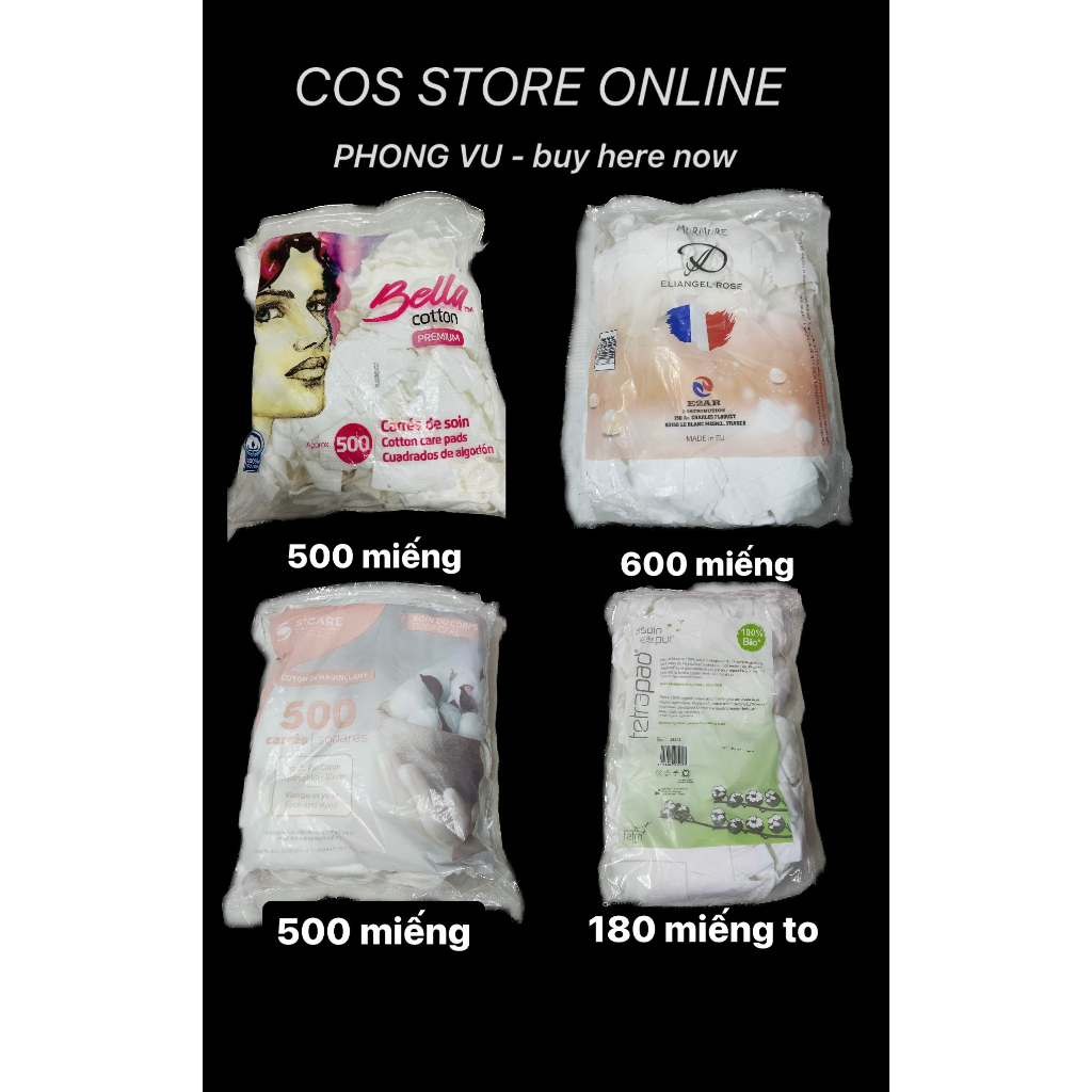 Bông Tấy Trang 500 + 600 Miếng Hàng Pháp Murmure/Bella