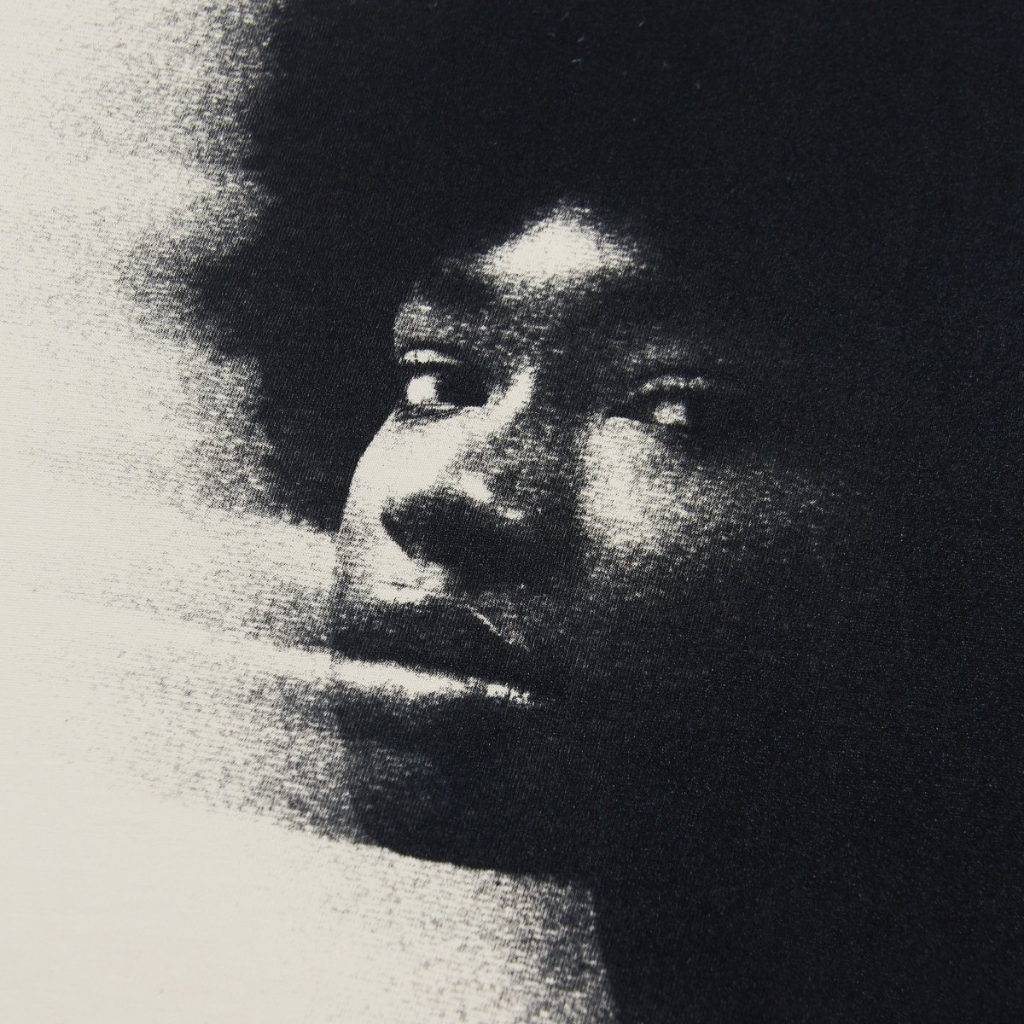 Áo thun unisex boxy local brand HUGU - PORTRAIT - cotton 2 chiều, form boxy, màu beige, in tram sắc nét