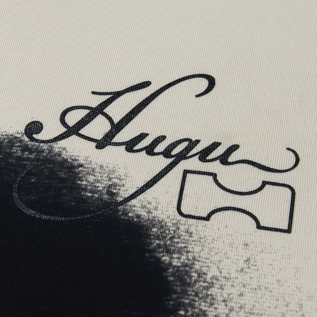 Áo thun unisex boxy local brand HUGU - PORTRAIT - cotton 2 chiều, form boxy, màu beige, in tram sắc nét