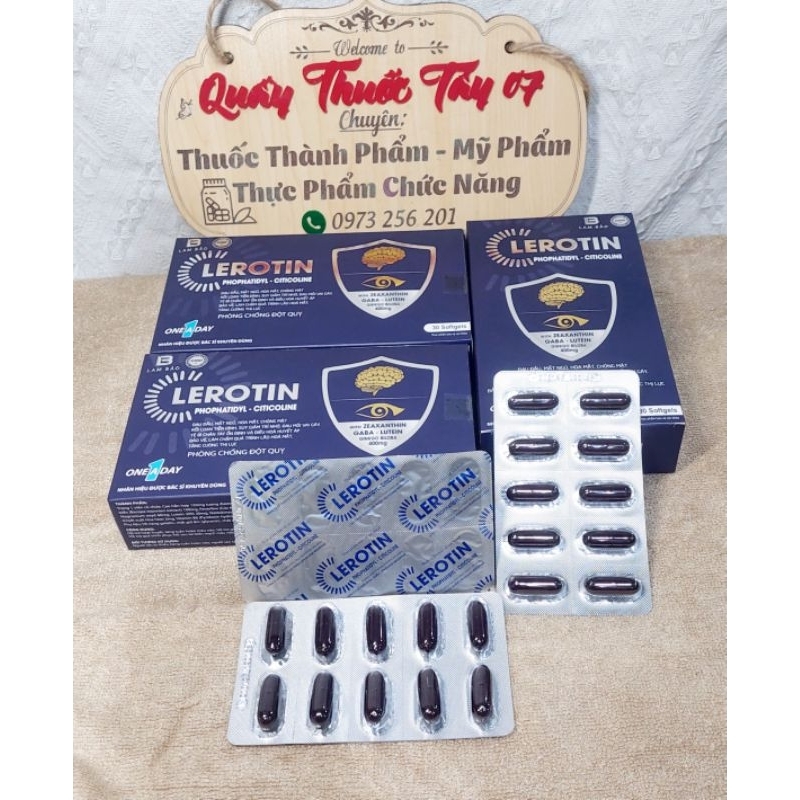 Hoạt Huyết Bổ Não LEROTIN - Ginkgo Biloba 400mg 1 Viên Mỗi Ngày Phòng Chống Đột Quỵ Hộp 30 Viên