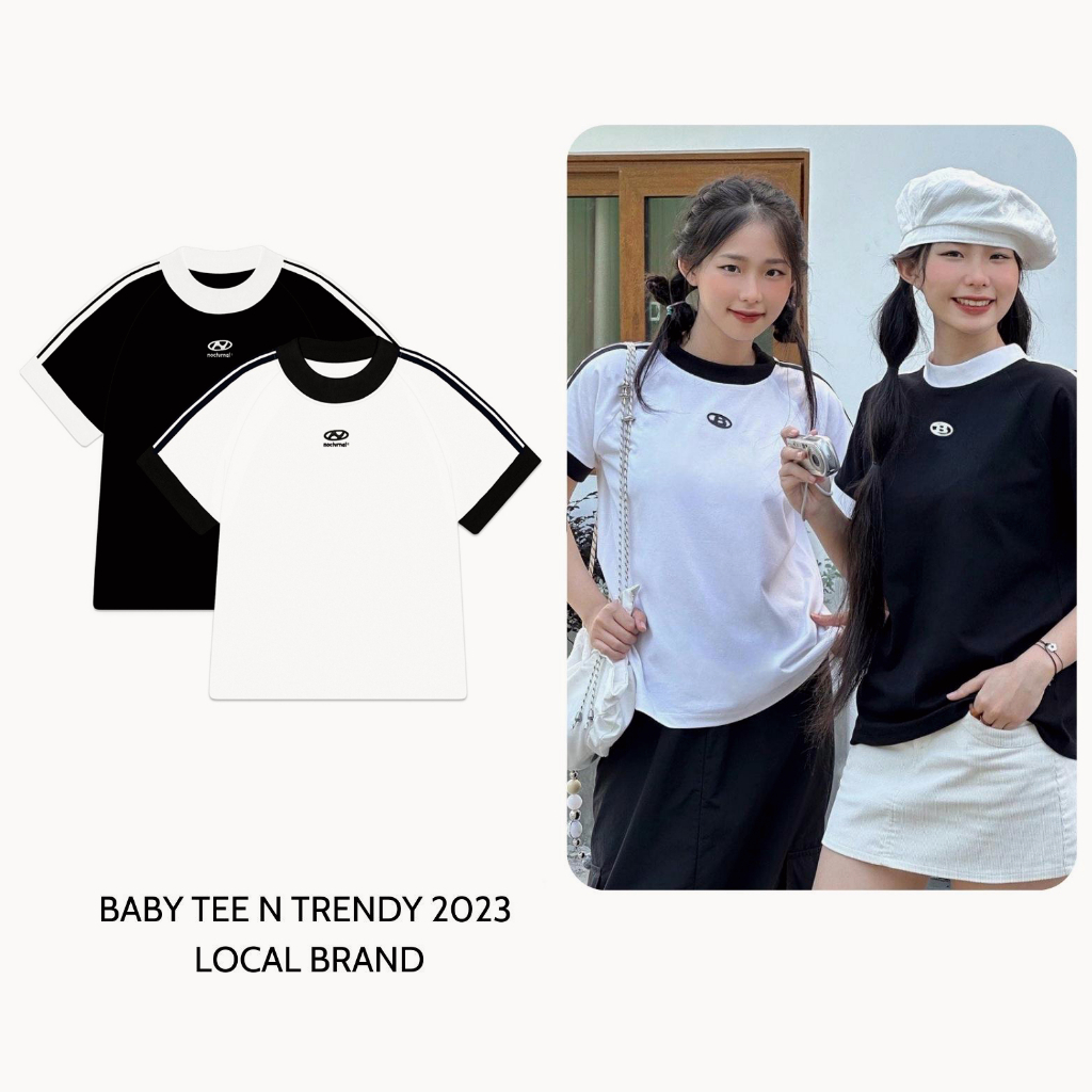 Áo Baby Tee logo B, Áo Thun Baby Tee Cotton 100% Nam Nữ Unisex