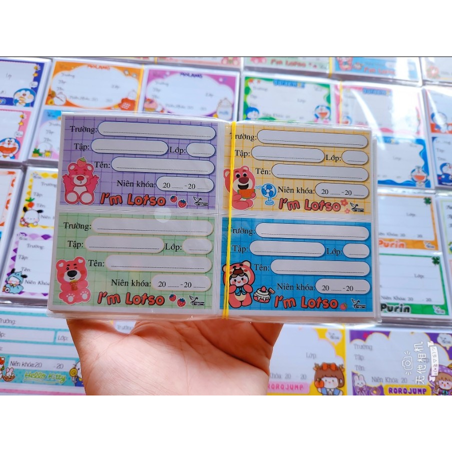 Set 20 Nhãn Vở Gấu Dâu - Nhãn Tên Lotso Dễ Thương Hồng Cho Học Sinh Mẫu Mới 2023 Giá Rẻ Saka
