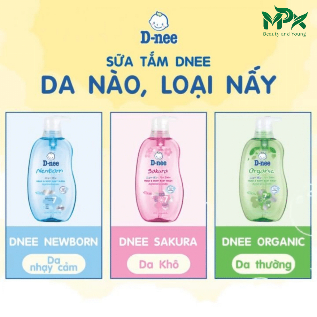 Sữa tắm gội toàn thân hữu cơ trẻ em D-nee Organic Thái Lan 380ml - Có thể dùng cho trẻ dưới 3 tuổi - MPX
