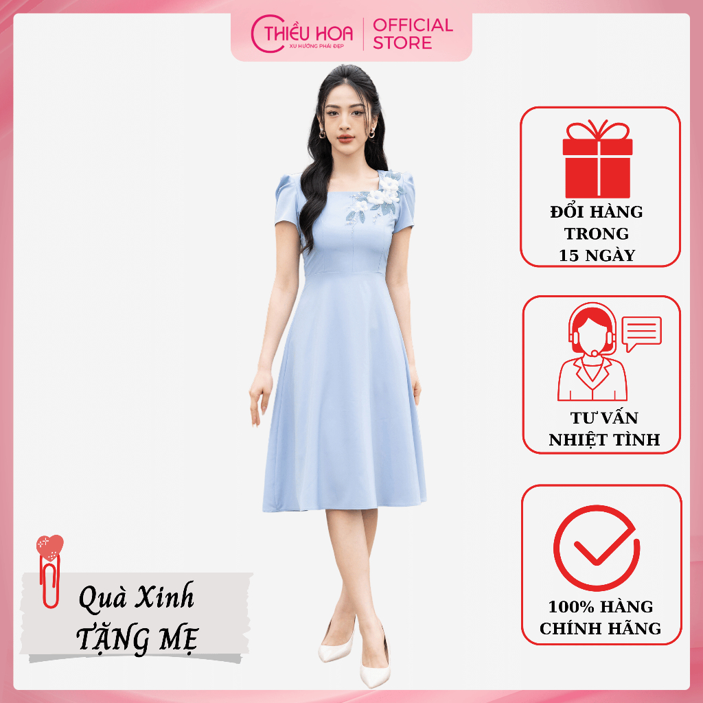 Đầm Trung Niên, thiết kế cao cấp, chất liệu trượt thái, lịch sự sang trọng cực tôn dáng Thiều Hoa DD3N1116