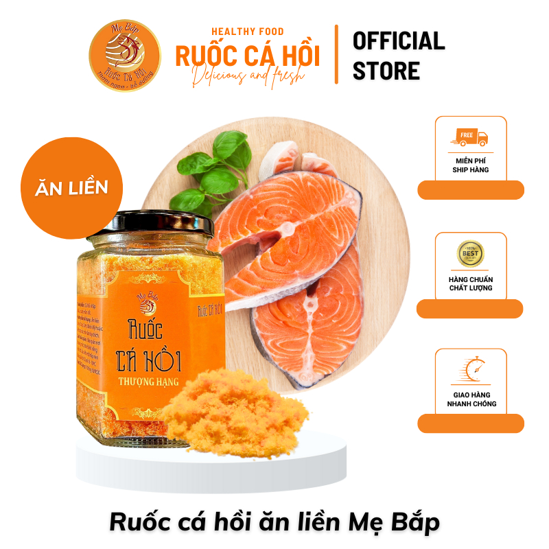 Ruốc Cá Hồi Ăn Liền Mẹ Bắp Thơm Ngon Bổ Dưỡng Cho Bé Hũ 100g
