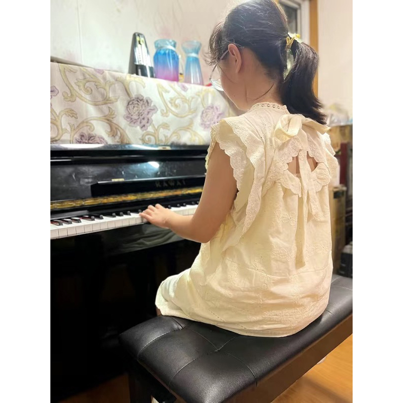 Váy công chúa cánh tiên cổ tích mùa hè babydoll dáng ngắn form xuông hơi xoè thắt nơ lưng phong cách Hàn Quốc