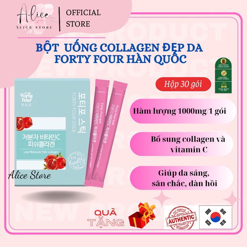 Bột uống Collagen Cá Peptide & Vitamin C Đẹp Da Forty Four Hàn Quốc