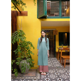 Set Áo Dài Rosemary Lụa Tây Thi Xanh ngọc