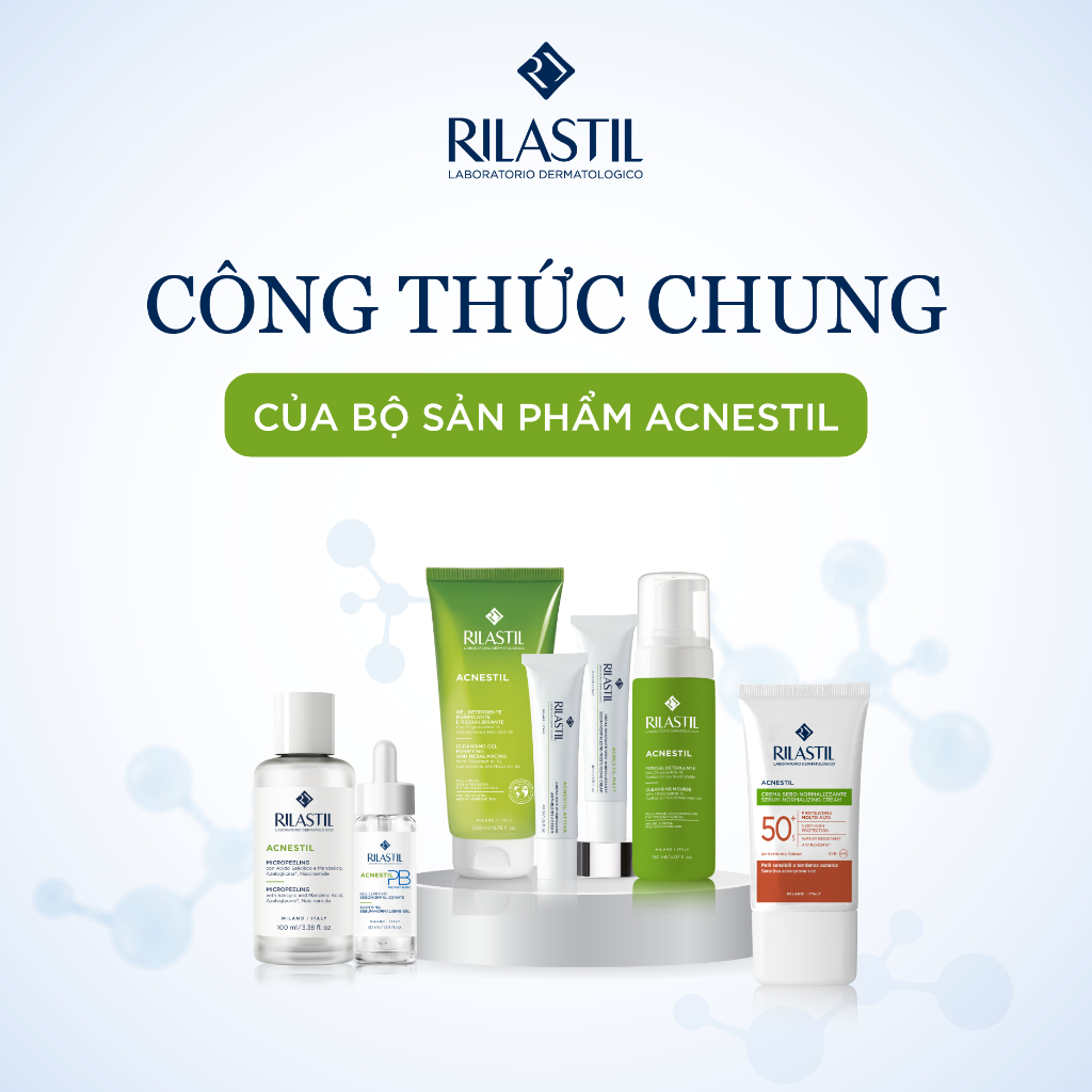 Sữa rửa mặt dạng gel dành cho da mụn - RILASTIL ACNESTIL CLEANSING GEL PURIFYING AND REBALANCING