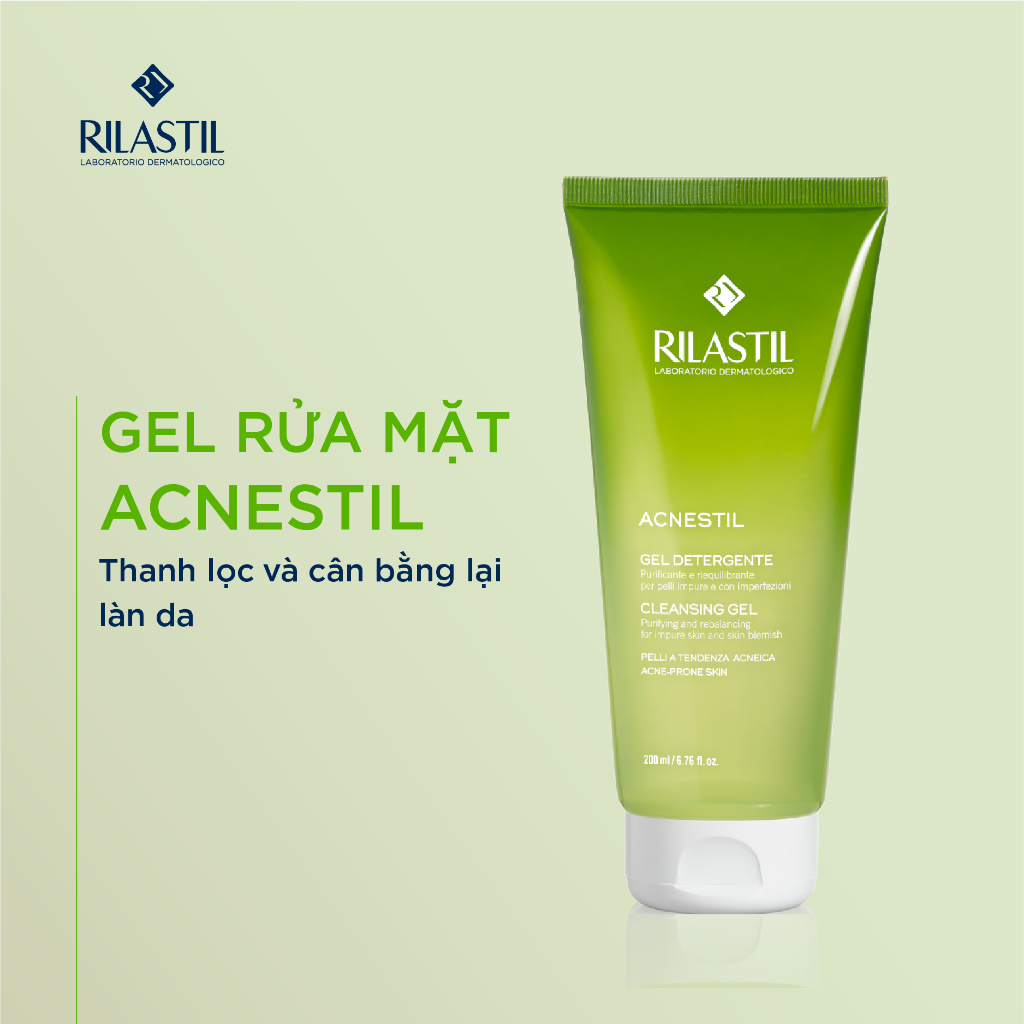 Sữa rửa mặt dạng gel dành cho da mụn - RILASTIL ACNESTIL CLEANSING GEL PURIFYING AND REBALANCING
