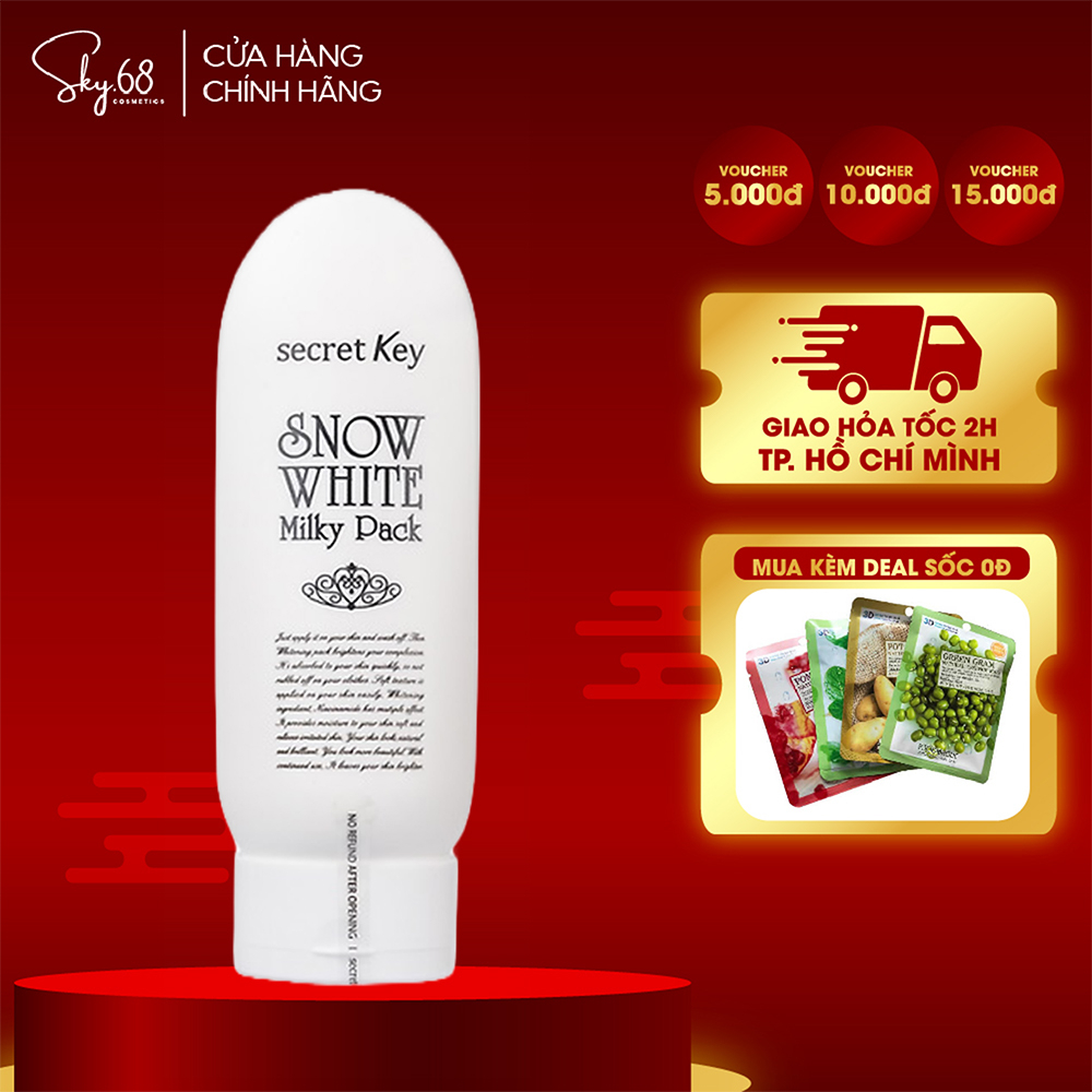 Kem Tắm Làm Trắng Mặt Và Toàn Thân Secret Key Snow White Milky Pack 200g