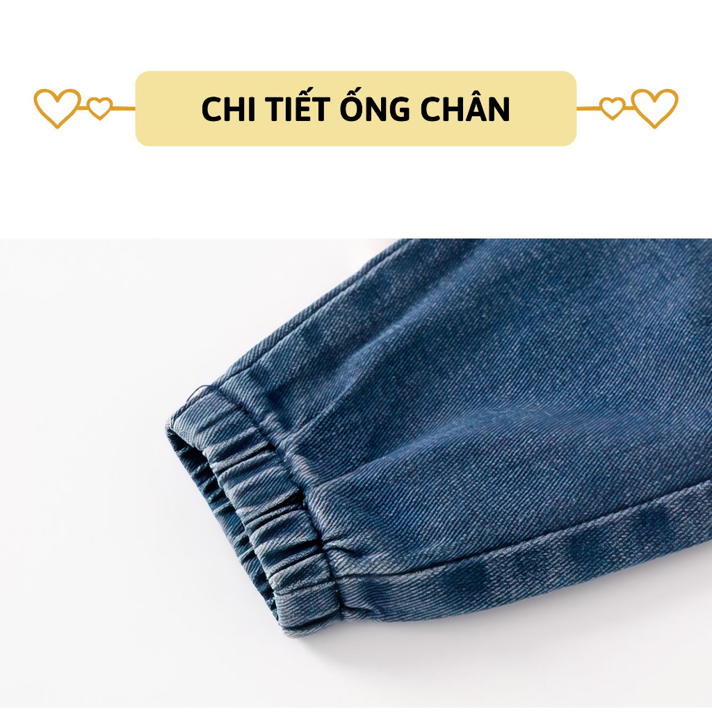 Quần jean dài bé trai 27Kids WELLKIDS quần bò mềm lưng chun nam cho trẻ từ 2-10 tuổi BLJE2