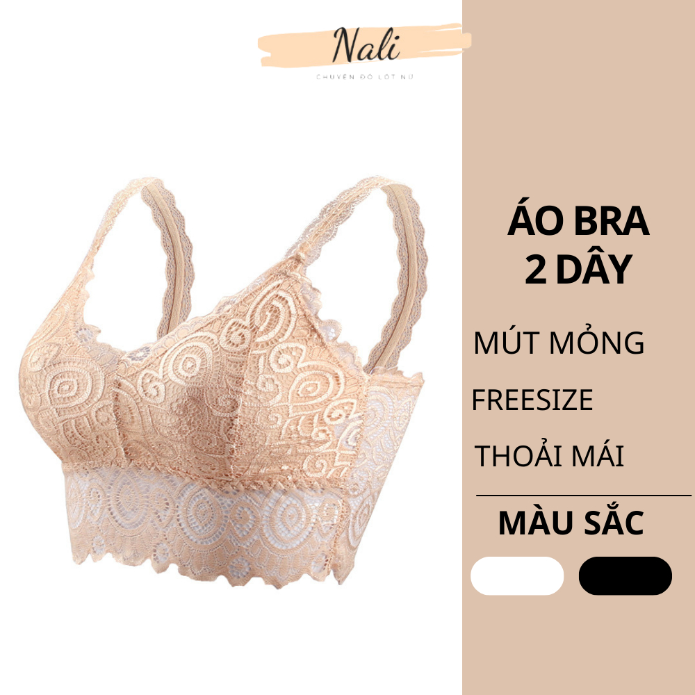 Áo Bra Ren 2 Dây Mới Sẳn Mút Nâng Ngực Thiết Kế Năng động  - Áo Bra 2 Dây Sexy NL101