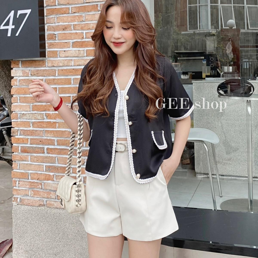 Sơ mi pha dây tweed - SM95