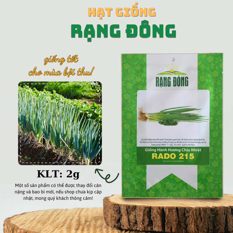 Hạt giống Hành Hương chịu nhiệt, sinh trưởng mạnh, trồng quanh năm  - Hạt giống Rạng Đông