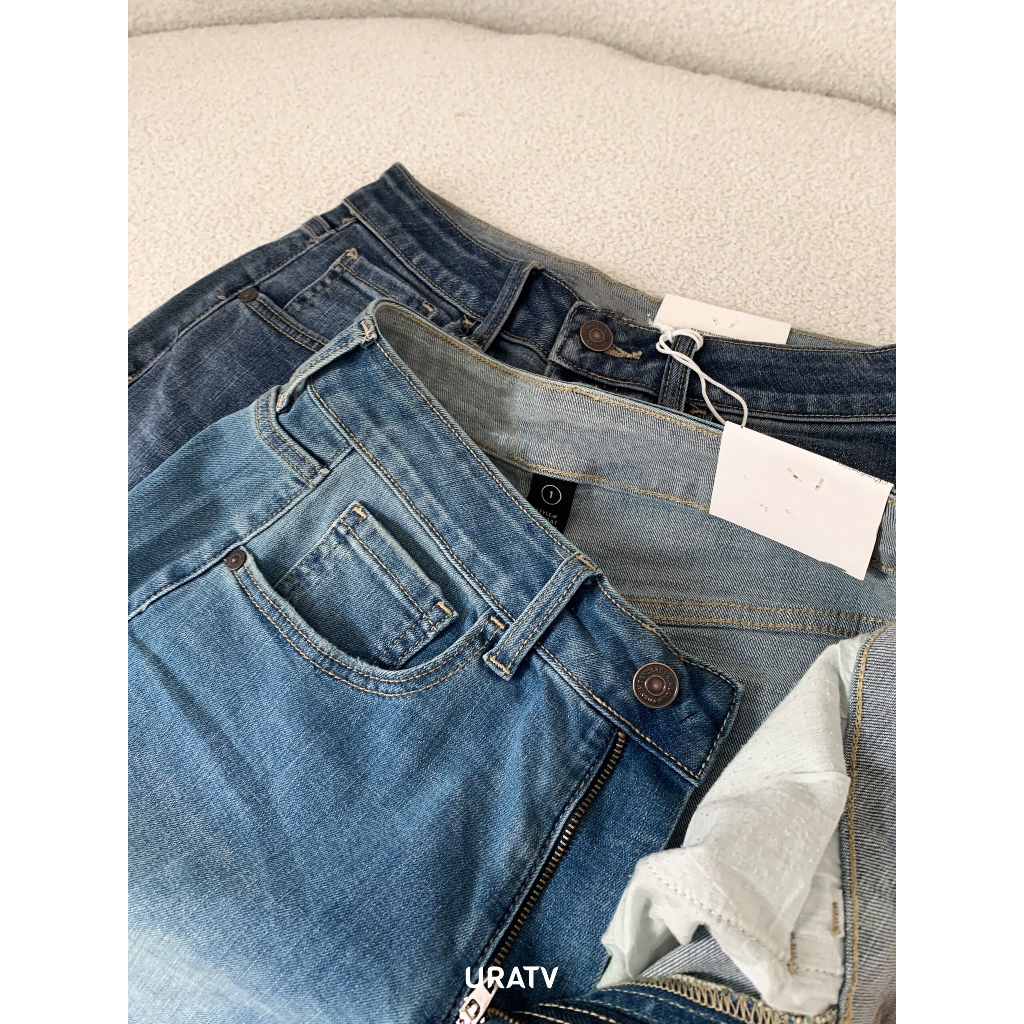 Quần jeans suông dài 96cm co giãn màu vintage S285
