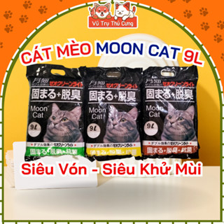 Cát Nhật Đen MoonCat 9L vệ sinh cho mèo, vón cục, khử mùi tốt