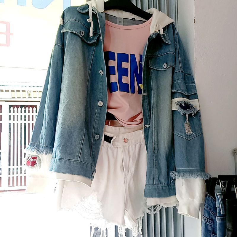 Khoác da lộn lót lông đẹp xả