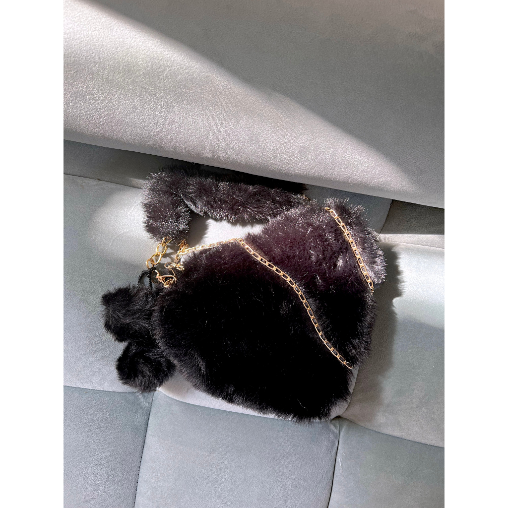 ELRÊVER - Túi xách lông trái tim đáng yêu - Màu ngẫu nhiên - 0723A01