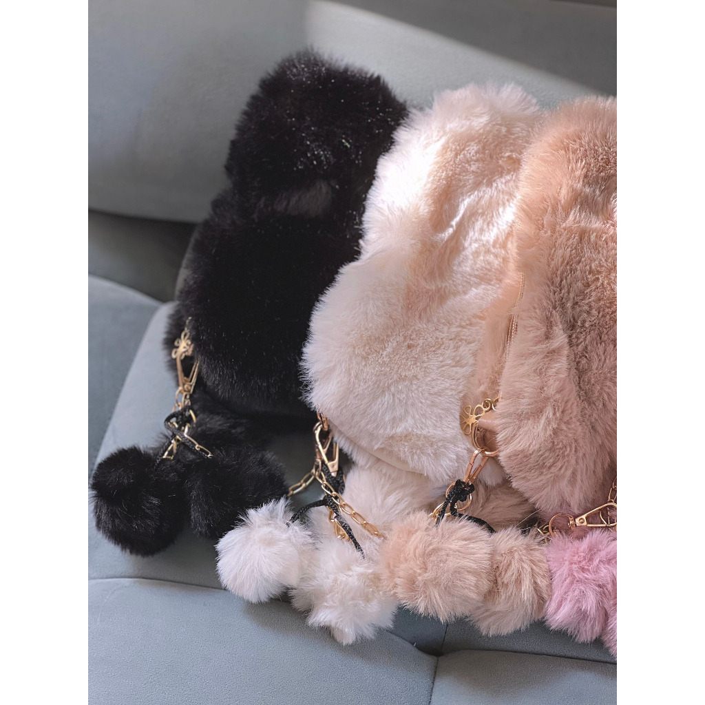 ELRÊVER - Túi xách lông trái tim đáng yêu - Màu ngẫu nhiên - 0723A01